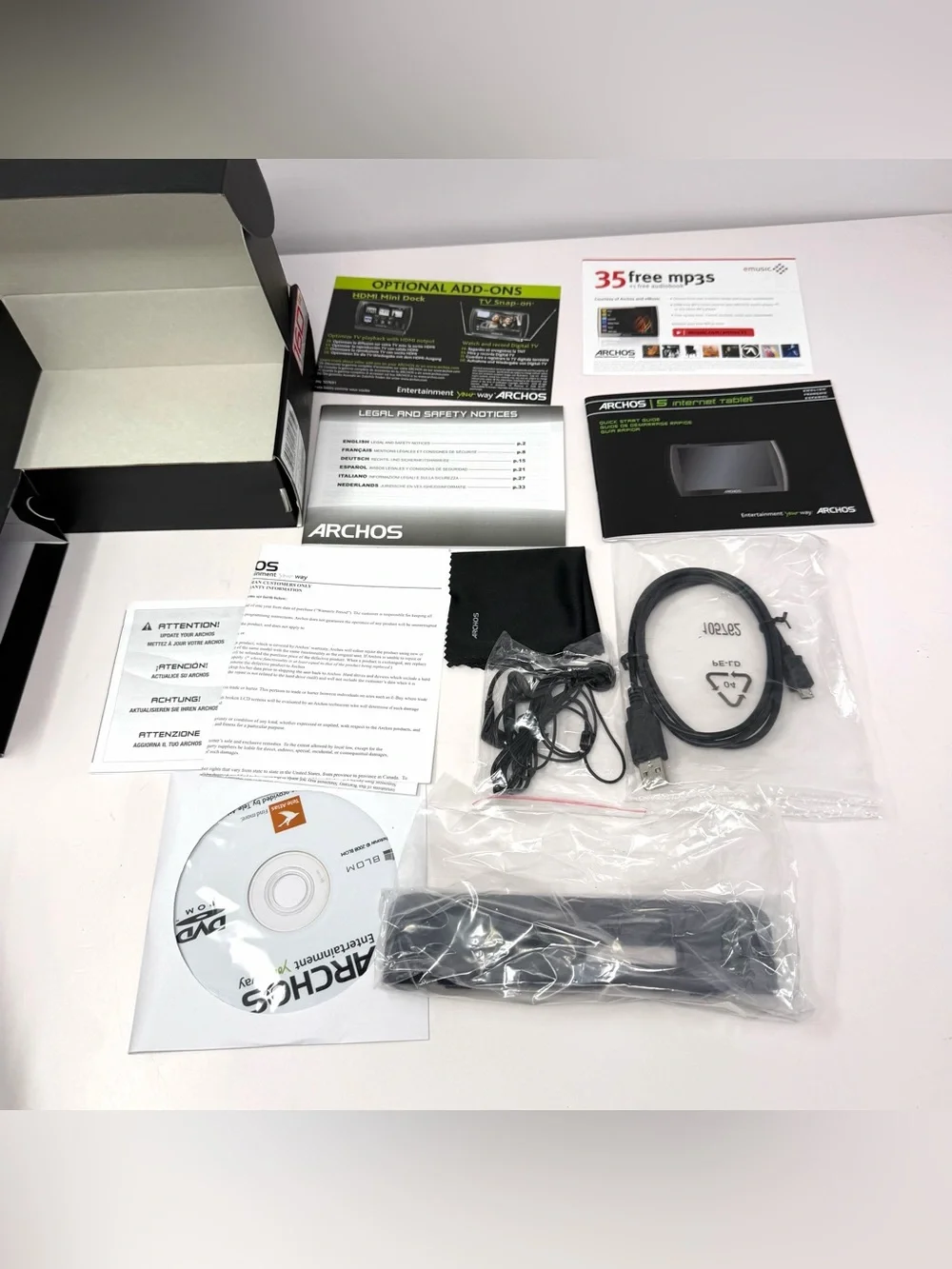 Archos 5 160GB Internet Tablet Android Interface HD GPS NOS Brand NEW Open Box